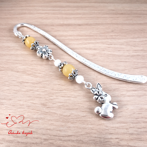 Sárga nyuszis könyvjelző � óvónéninek és dadusnak év végi köszönőajándék, Könyv & Zene, Könyvjelző, Ékszerkészítés, Gyöngyfűzés, gyöngyhímzés, MESKA