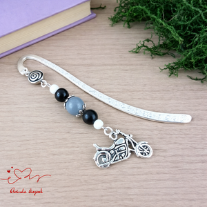 Motoros könyvjelző � kézzel készült ajándék motorrajongóknak, Könyv & Zene, Könyvjelző, Ékszerkészítés, Gyöngyfűzés, gyöngyhímzés, MESKA