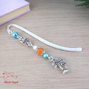 Pálmafás könyvjelző � színes, nyárias hangulatú ajándék, Könyv & Zene, Könyvjelző, Ékszerkészítés, Gyöngyfűzés, gyöngyhímzés, MESKA