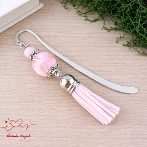 Rózsaszín vidám pöttyös bojtos könyvjelző � kedves ajándék pedagógusnak , Könyv & Zene, Könyvjelző, Ékszerkészítés, Gyöngyfűzés, gyöngyhímzés, MESKA