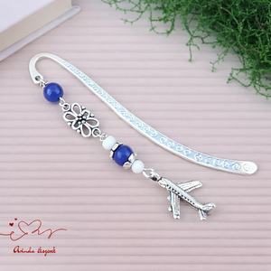 Repülős könyvjelző � utazáskedvelőknek, kézműves ajándék, Könyv & Zene, Könyvjelző, Ékszerkészítés, Gyöngyfűzés, gyöngyhímzés, MESKA