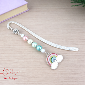 Szivárványos könyvjelző felhőkkel � vidám, színes ajándék, Könyv & Zene, Könyvjelző, Ékszerkészítés, Gyöngyfűzés, gyöngyhímzés, MESKA