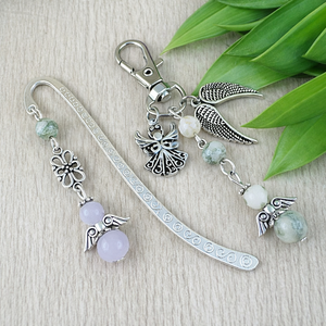 Faachát angyal könyvjelző és kulcstartó szett � ásvány ajándék, Könyv & Zene, Könyvjelző, Ékszerkészítés, Gyöngyfűzés, gyöngyhímzés, MESKA