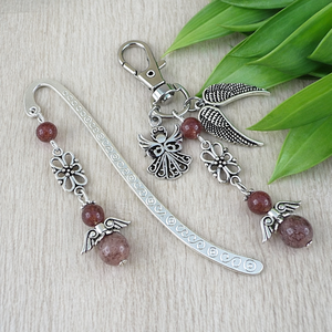 Eperkvarc angyal könyvjelző és kulcstartó szett � ásvány ajándék, Könyv & Zene, Könyvjelző, Ékszerkészítés, Gyöngyfűzés, gyöngyhímzés, MESKA