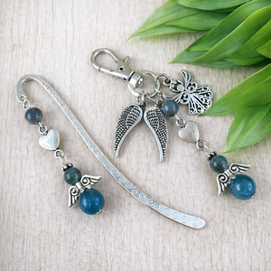 Apatit angyal könyvjelző és kulcstartó szett � ásvány ajándék, Könyv & Zene, Könyvjelző, Ékszerkészítés, Gyöngyfűzés, gyöngyhímzés, MESKA