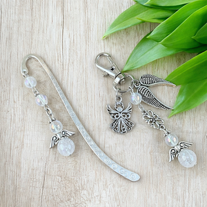 Roppantott aurakvarc angyal könyvjelző és kulcstartó szett � ásvány ajándék, Könyv & Zene, Könyvjelző, Ékszerkészítés, Gyöngyfűzés, gyöngyhímzés, MESKA