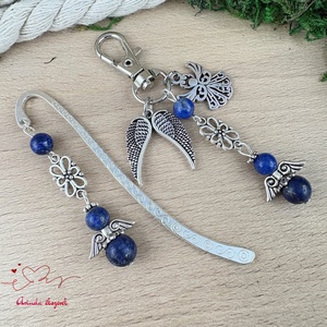 Lápisz lazuli angyal könyvjelző és kulcstartó szett � ásvány ajándék - könyv & zene - könyvjelző - Meska.hu