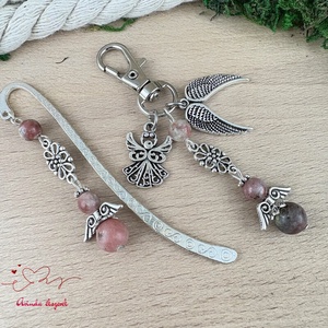 Lepidolit angyal könyvjelző és kulcstartó szett � ásvány ajándék - könyv & zene - könyvjelző - Meska.hu