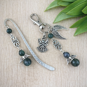 Labradorit angyal könyvjelző és kulcstartó szett � ásvány ajándék, Könyv & Zene, Könyvjelző, Ékszerkészítés, Gyöngyfűzés, gyöngyhímzés, MESKA