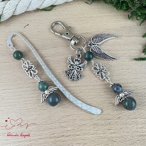 Mohaachát angyal könyvjelző és kulcstartó szett � ásvány ajándék - könyv & zene - könyvjelző - Meska.hu