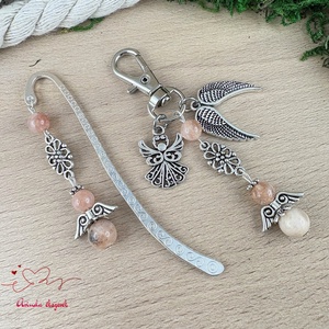 Napkő angyal könyvjelző és kulcstartó szett � ásvány ajándék - könyv & zene - könyvjelző - Meska.hu