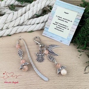 Napkő angyal könyvjelző és kulcstartó szett � ásvány ajándék - könyv & zene - könyvjelző - Meska.hu