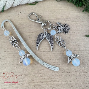 Opalit angyal könyvjelző és kulcstartó szett � ásvány ajándék - könyv & zene - könyvjelző - Meska.hu