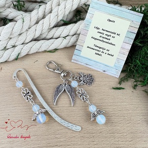 Opalit angyal könyvjelző és kulcstartó szett � ásvány ajándék - könyv & zene - könyvjelző - Meska.hu