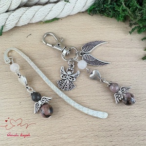 Rodonit angyal könyvjelző és kulcstartó szett � ásvány ajándék - könyv & zene - könyvjelző - Meska.hu