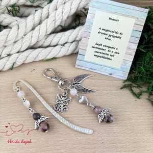 Rodonit angyal könyvjelző és kulcstartó szett � ásvány ajándék - könyv & zene - könyvjelző - Meska.hu