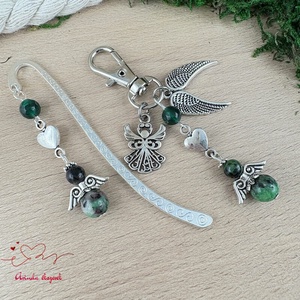 Ruby zoisit angyal könyvjelző és kulcstartó szett � ásvány ajándék - könyv & zene - könyvjelző - Meska.hu