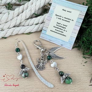 Ruby zoisit angyal könyvjelző és kulcstartó szett � ásvány ajándék - könyv & zene - könyvjelző - Meska.hu