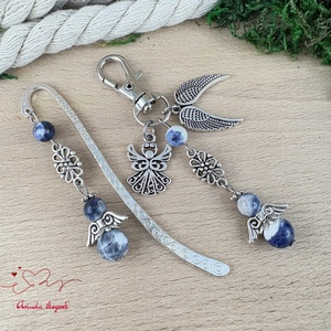 Szodalit angyal könyvjelző és kulcstartó szett � ásvány ajándék - könyv & zene - könyvjelző - Meska.hu