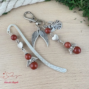 Vörös jáspis angyal könyvjelző és kulcstartó szett � ásvány ajándék - könyv & zene - könyvjelző - Meska.hu