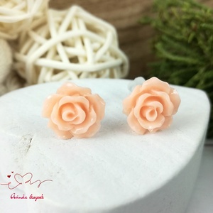 Körte rózsás bedugós fülbevaló � 10 mm, nemesacél alapú elegáns virág ékszer, Ékszer, Fülbevaló, Pötty fülbevaló, Ékszerkészítés, Gyöngyfűzés, gyöngyhímzés, MESKA