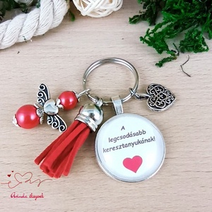 A legcsodásabb keresztanyukának idézetes kulcstartó � ajándék keresztanyának - táska & tok - kulcstartó & táskadísz - kulcstartó - Meska.hu