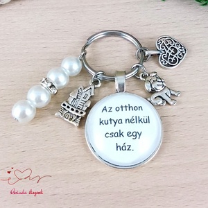 Az otthon kutya nélkül csak egy ház idézetes kulcstartó � ajándék kutyabarátoknak - táska & tok - kulcstartó & táskadísz - kulcstartó - Meska.hu