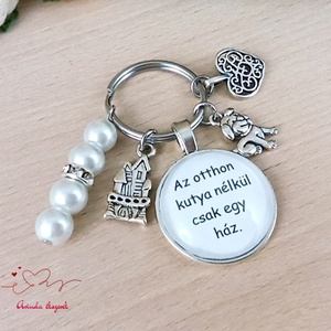 Az otthon kutya nélkül csak egy ház idézetes kulcstartó � ajándék kutyabarátoknak - táska & tok - kulcstartó & táskadísz - kulcstartó - Meska.hu