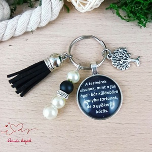 A testvérek olyanok, mint a fák ágai idézetes kulcstartó � ajándék testvérnek - táska & tok - kulcstartó & táskadísz - kulcstartó - Meska.hu