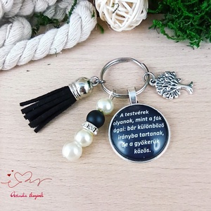 A testvérek olyanok, mint a fák ágai idézetes kulcstartó � ajándék testvérnek, Táska & Tok, Kulcstartó & Táskadísz, Kulcstartó, Ékszerkészítés, Gyöngyfűzés, gyöngyhímzés, MESKA