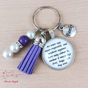 Az anya egy olyan ragasztó idézetes kulcstartó � anyák napi ajándék anyának, Táska & Tok, Kulcstartó & Táskadísz, Kulcstartó, Ékszerkészítés, Gyöngyfűzés, gyöngyhímzés, MESKA