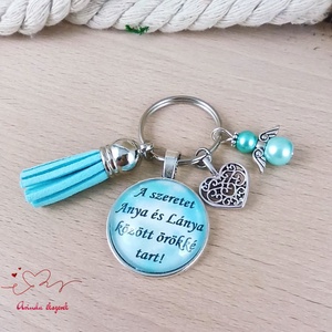 A szeretet Anya és Lánya között örökké tart idézetes kulcstartó � ajándék anyának és lánynak - táska & tok - kulcstartó & táskadísz - kulcstartó - Meska.hu