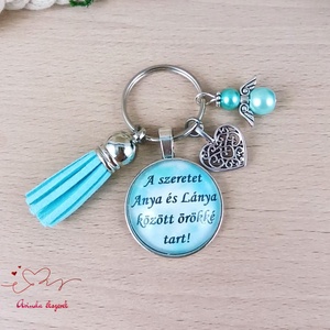 A szeretet Anya és Lánya között örökké tart idézetes kulcstartó � ajándék anyának és lánynak, Táska & Tok, Kulcstartó & Táskadísz, Kulcstartó, Ékszerkészítés, Gyöngyfűzés, gyöngyhímzés, MESKA