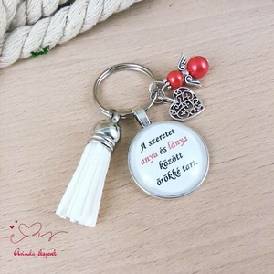 A szeretet Anya és Lánya között örökké tart idézetes kulcstartó � ajándék anyának és lánynak - táska & tok - kulcstartó & táskadísz - kulcstartó - Meska.hu