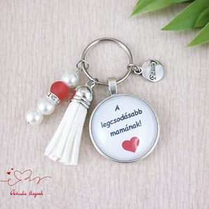 A legcsodásabb mamának idézetes kulcstartó � anyák napi ajándék mamának, Táska & Tok, Kulcstartó & Táskadísz, Kulcstartó, Ékszerkészítés, Gyöngyfűzés, gyöngyhímzés, MESKA