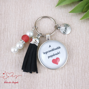 A legcsodásabb papának idézetes kulcstartó � apák napi ajándék papáknak, Táska & Tok, Kulcstartó & Táskadísz, Kulcstartó, Ékszerkészítés, Gyöngyfűzés, gyöngyhímzés, MESKA