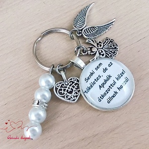 Senki sem tökéletes, de az Apukák idézetes üveglencsés kulcstartó � ajándék apának - táska & tok - kulcstartó & táskadísz - kulcstartó - Meska.hu