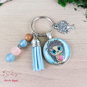 Süni kulcstartó kék bojttal � kedves ajándék óvónőnek, tanítónőnek, Táska & Tok, Kulcstartó & Táskadísz, Kulcstartó, Ékszerkészítés, Gyöngyfűzés, gyöngyhímzés, MESKA