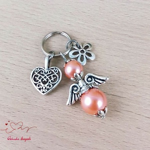 Púder angyalkás kulcstartó � anyák napi ajándék anyának, mamának, keresztanyának - táska & tok - kulcstartó & táskadísz - kulcstartó - Meska.hu