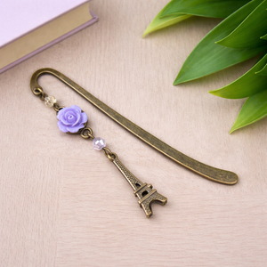 Rózsaszín rózsás könyvjelző - Anyák napi apró figyelmesség #50, Könyv & Zene, Könyvjelző, Ékszerkészítés, Gyöngyfűzés, gyöngyhímzés, MESKA