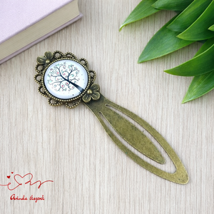 Életfa üveglencsés könyvjelző � bronz színű, kézzel készült - Meska.hu