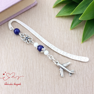 Repülős könyvjelző � utazáskedvelőknek, kézműves ajándék, Könyv & Zene, Könyvjelző, Ékszerkészítés, Gyöngyfűzés, gyöngyhímzés, MESKA