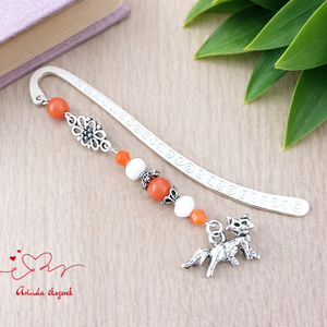 Rókás könyvjelző � természetkedvelőknek, kézműves ajándék, Könyv & Zene, Könyvjelző, Ékszerkészítés, Gyöngyfűzés, gyöngyhímzés, MESKA