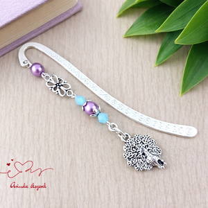 Pávás könyvjelző � elegáns, különleges díszítéssel, Könyv & Zene, Könyvjelző, Ékszerkészítés, Gyöngyfűzés, gyöngyhímzés, MESKA