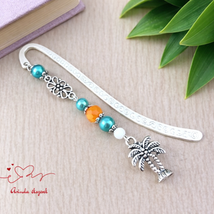 Pálmafás könyvjelző � színes, nyárias hangulatú ajándék, Könyv & Zene, Könyvjelző, Ékszerkészítés, Gyöngyfűzés, gyöngyhímzés, MESKA