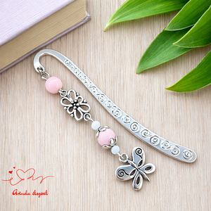 Rózsaszín pillangós könyvjelző pedagógusnak � évzáró ajándék, Könyv & Zene, Könyvjelző, Ékszerkészítés, Gyöngyfűzés, gyöngyhímzés, MESKA