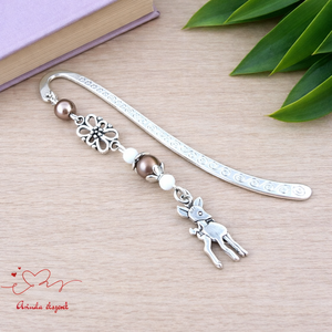 Őzikés könyvjelző � kézzel készült, erdei hangulatú ajándék, Könyv & Zene, Könyvjelző, Ékszerkészítés, Gyöngyfűzés, gyöngyhímzés, MESKA