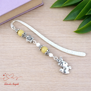 Sárga nyuszis könyvjelző � óvónéninek és dadusnak év végi köszönőajándék, Könyv & Zene, Könyvjelző, Ékszerkészítés, Gyöngyfűzés, gyöngyhímzés, MESKA