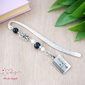 Fekete matekképletes könyvjelző � matematika tanárnak pedagógusnapra, Könyv & Zene, Könyvjelző, Ékszerkészítés, Gyöngyfűzés, gyöngyhímzés, MESKA