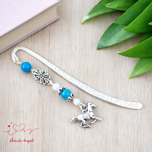 Világoskék láma könyvjelző � vidám, kézműves ajándék olvasóknak, Könyv & Zene, Könyvjelző, Ékszerkészítés, Gyöngyfűzés, gyöngyhímzés, MESKA